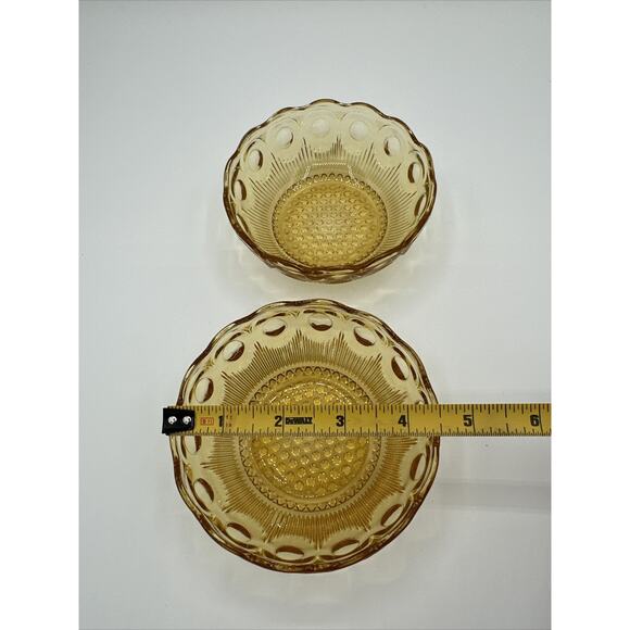 Mid Century Manhattan amber glass bowls Bartlett Collins Set Of 2 - Picture 4 of 6